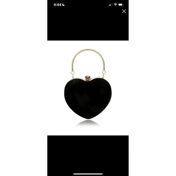 Black heart shaped purse handbag - Picture 2 of 4